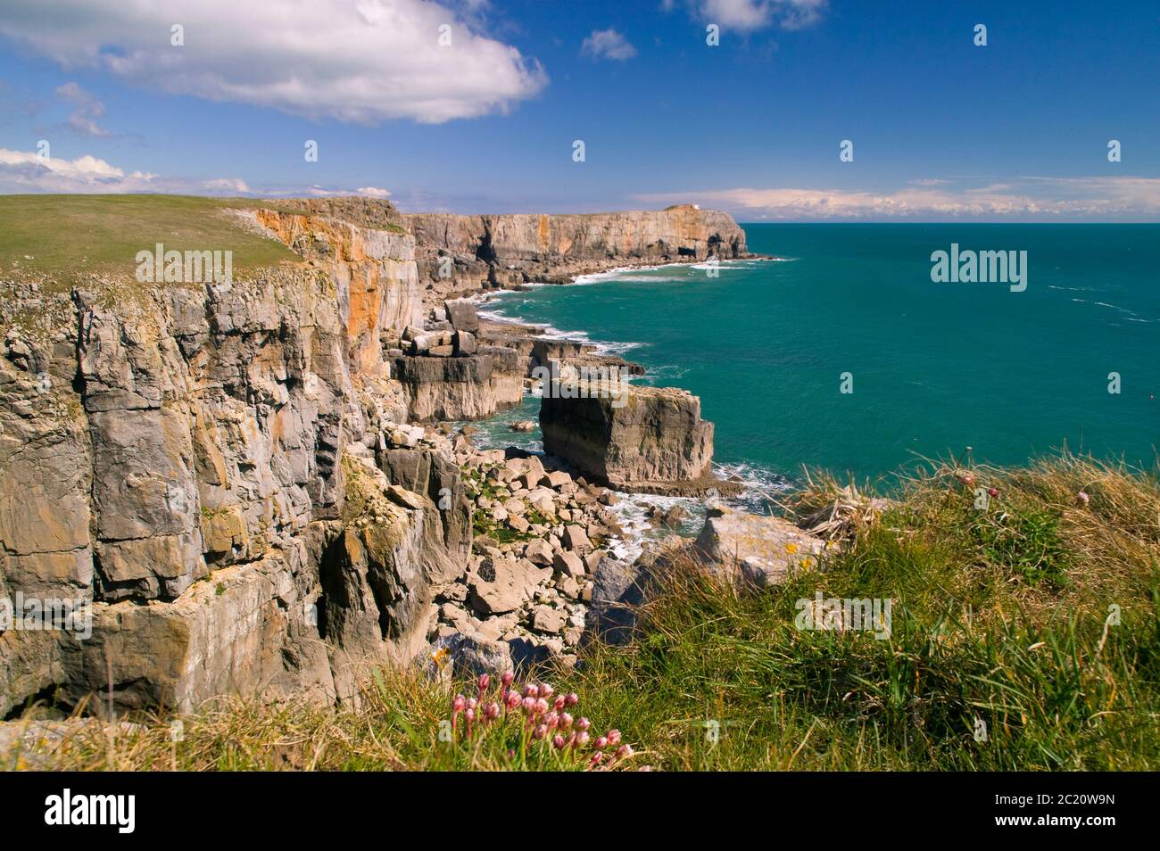 St Govans, punta Pembroke Pembrokeshire, Galles Foto Stock