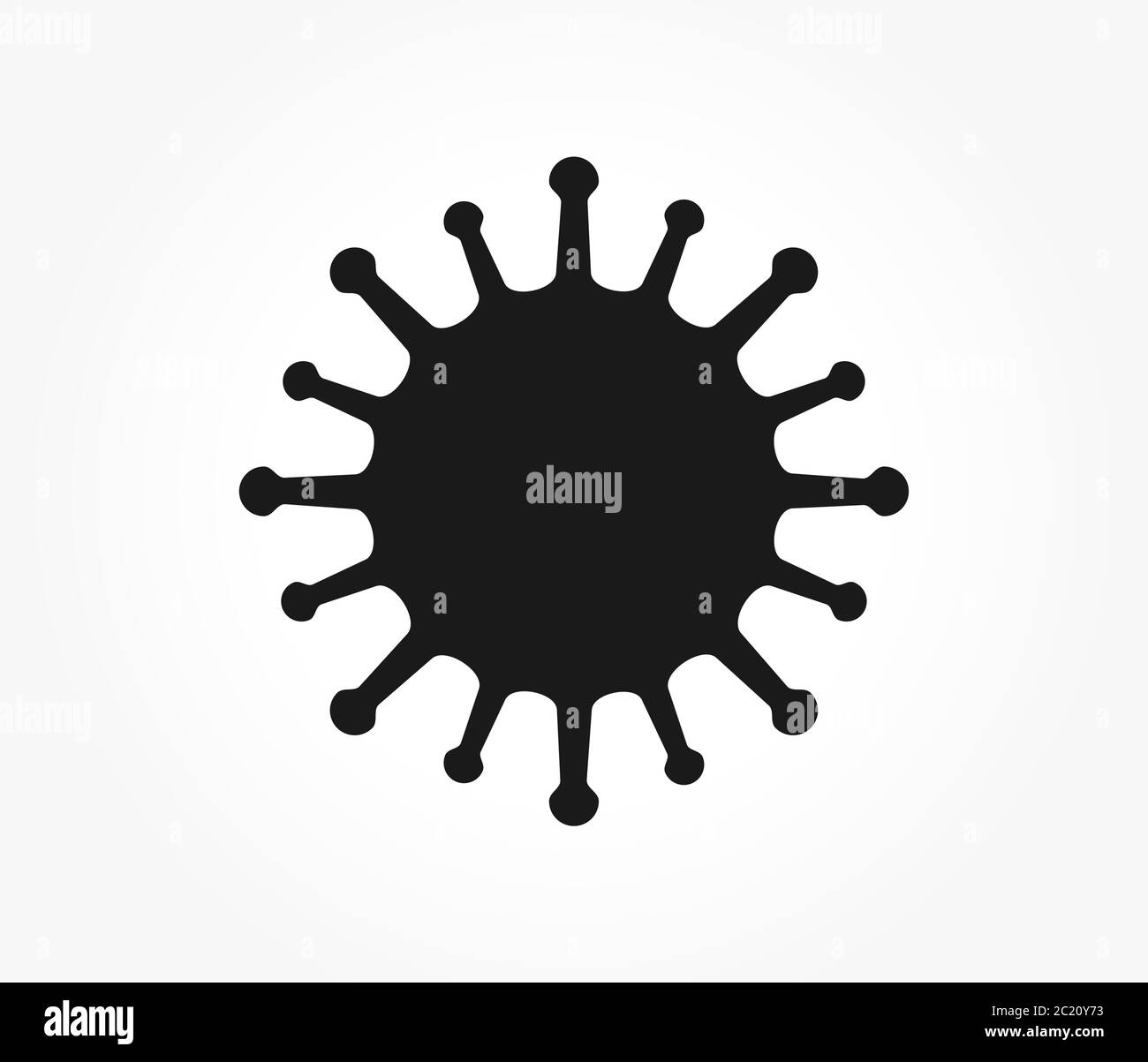 Forma del simbolo del modello SARS-COV-2 del virus del coronavirus. Illustrazione vettoriale. Illustrazione Vettoriale