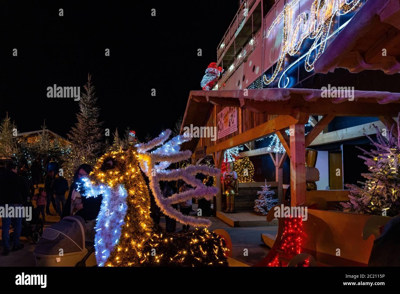 Le barcares villaggio di noel in Francia. Foto Stock