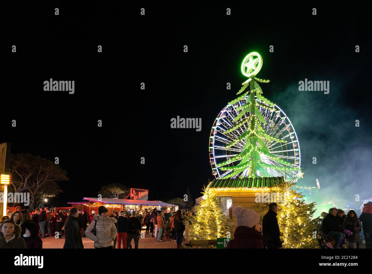 Le barcares villaggio di noel in Francia. Foto Stock
