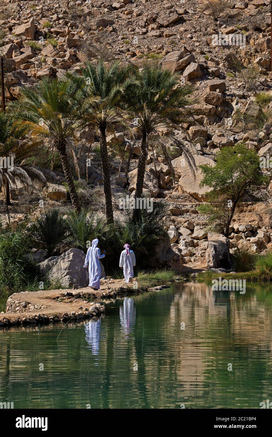 Wadi Bani Khalid in Oman Foto Stock