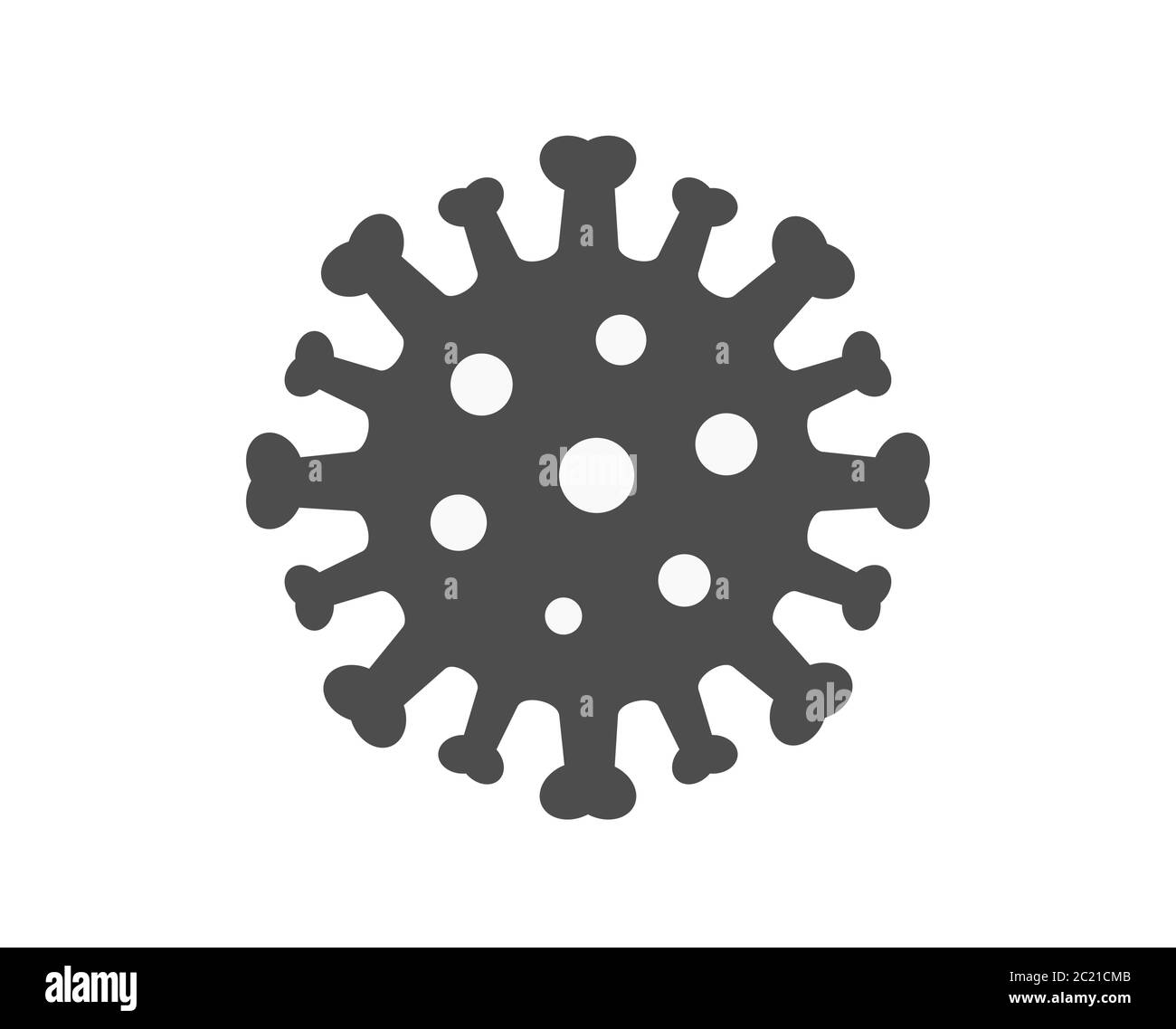 Forma del simbolo del modello SARS-COV-2 del virus del coronavirus. Illustrazione vettoriale. Illustrazione Vettoriale