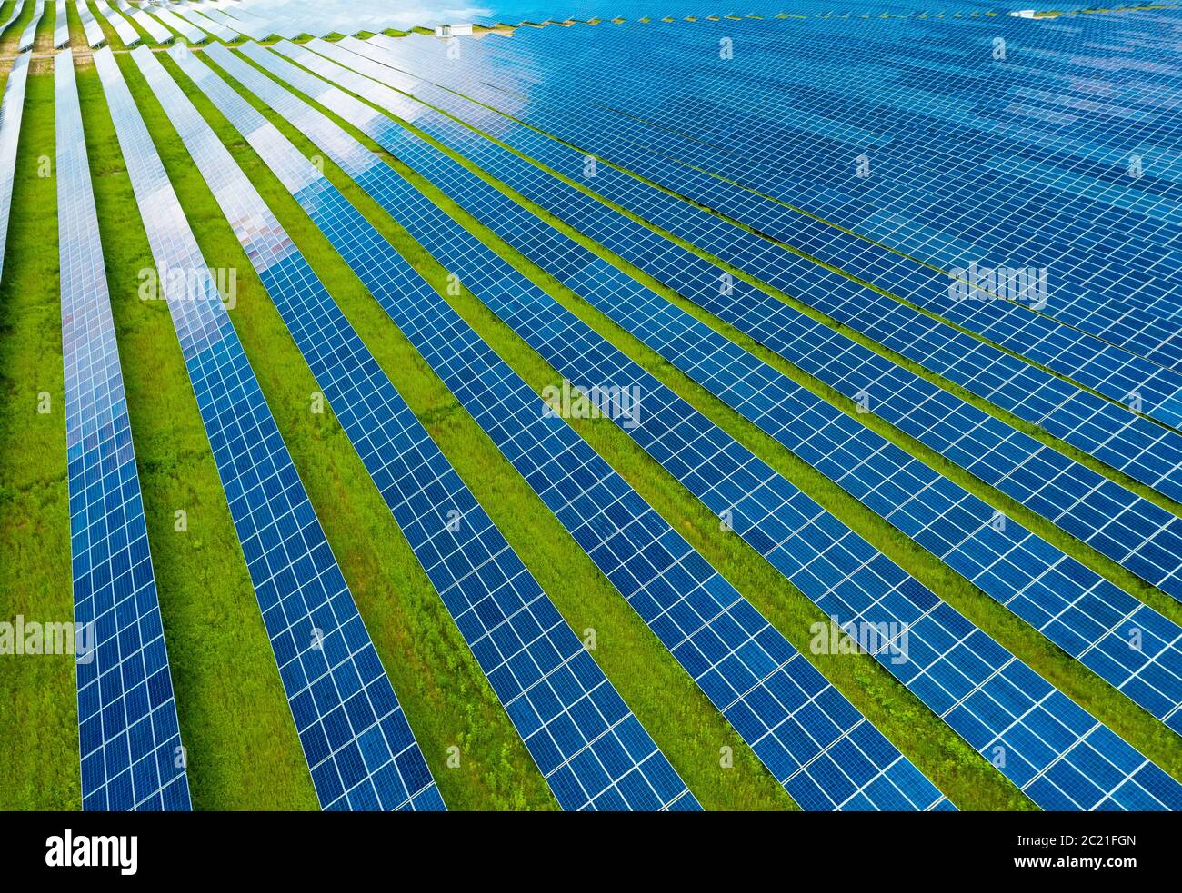 Centrale solare, vista aerea Foto Stock
