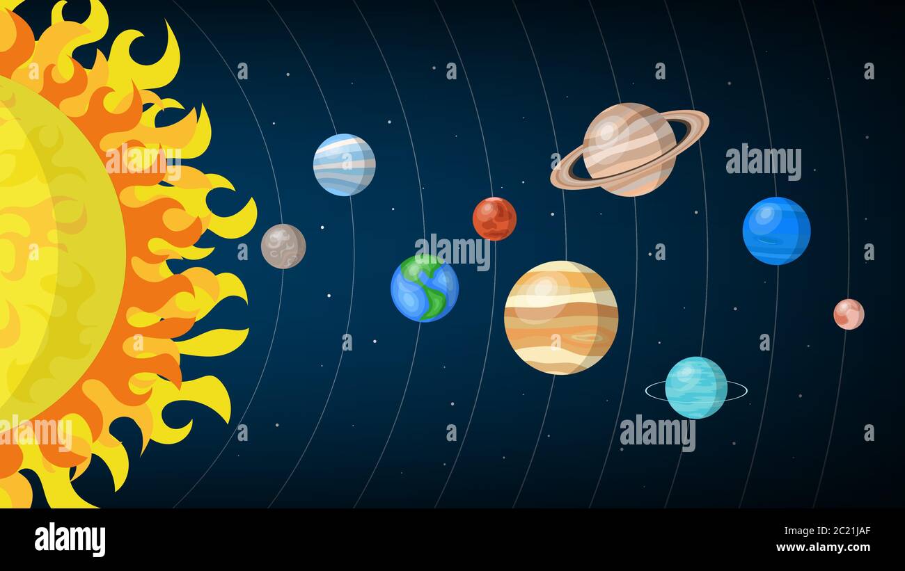 Pianeti del sistema solare, illustrazione vettoriale Illustrazione Vettoriale
