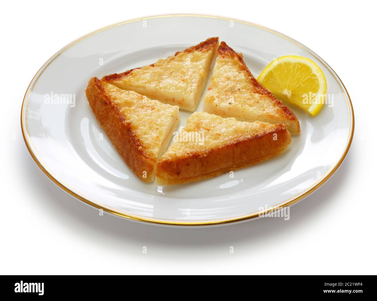 toast di gamberi fritti, piatto cinese dim sum Foto Stock