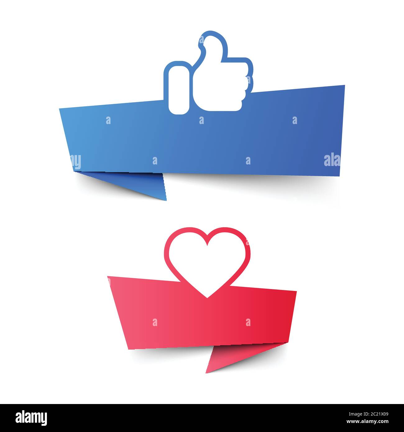 Social media come e banner cuore, illustrazione vettoriale Illustrazione Vettoriale