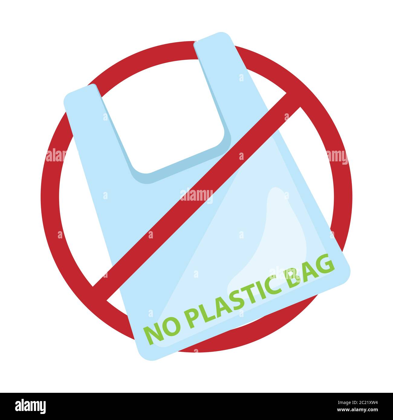 Nessun slogan di plastica del sacchetto, illustrazione vettoriale Illustrazione Vettoriale