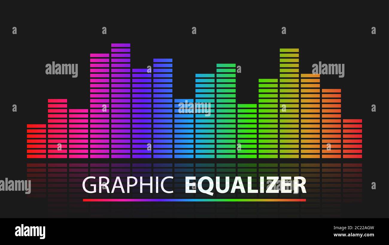 Equalizzatore grafico colorato sfondo astratto, illustrazione vettoriale Illustrazione Vettoriale