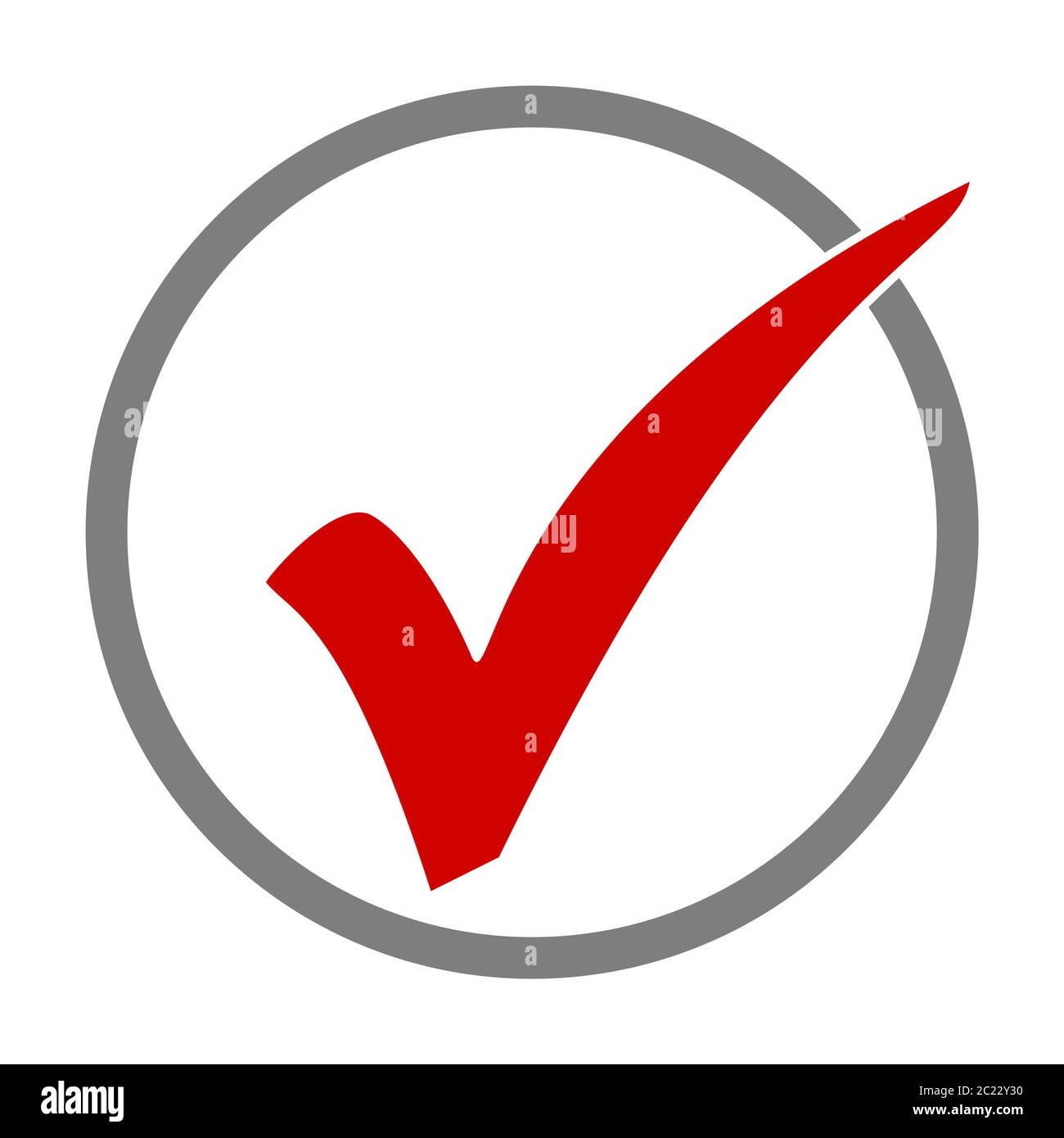 Icona rossa del segno di spunta in cerchio per verifica, sondaggio,  approvato o soluzione Foto stock - Alamy