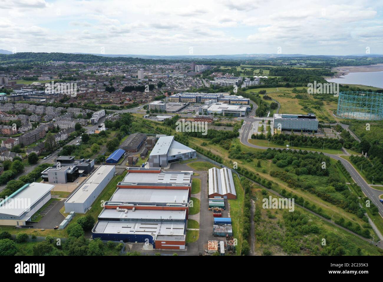 Vista aerea del drone di Granton Edinburgh Foto Stock