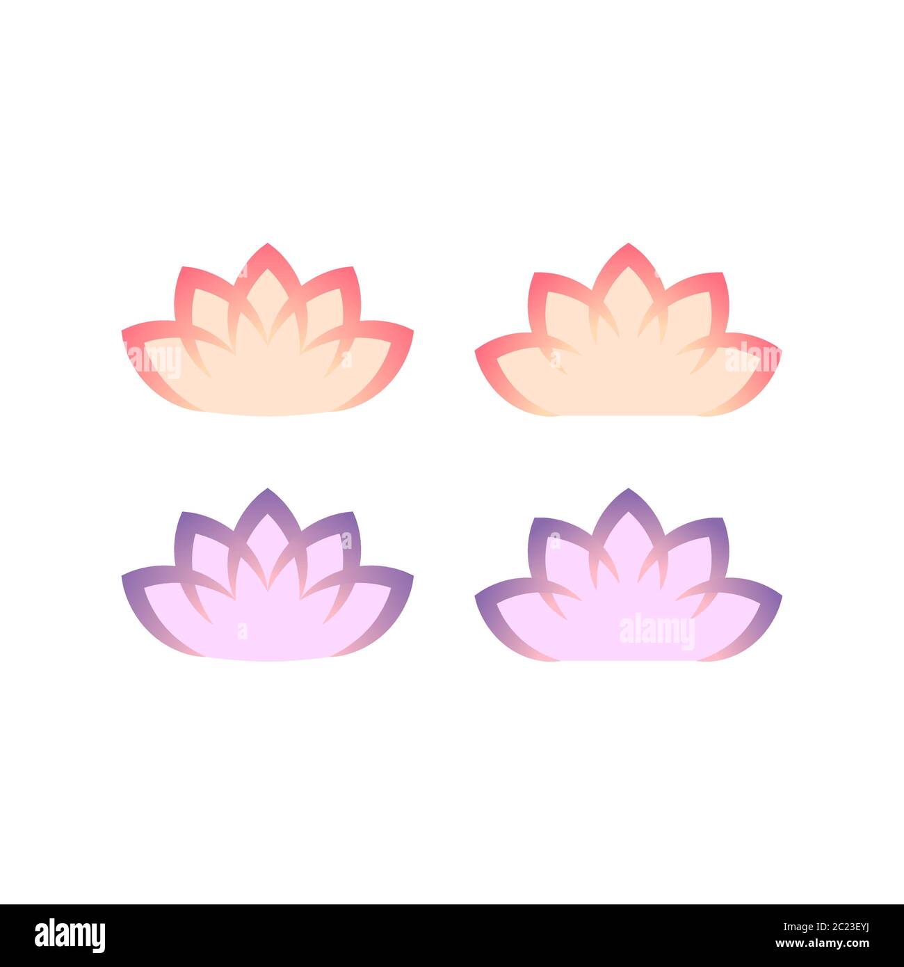 Illustrazione vettoriale colorata Lotus. Logo simbolo yoga o spa. Illustrazione Vettoriale