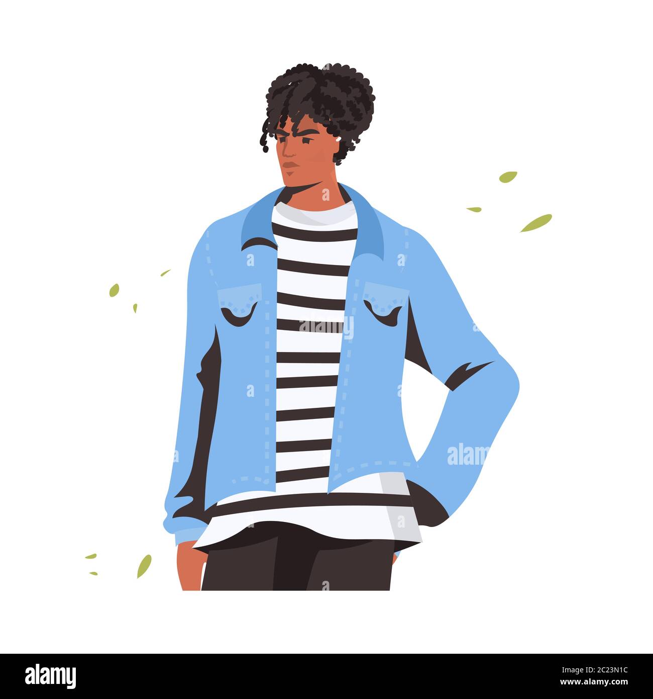 uomo afroamericano contro la discriminazione razziale vite nere concetto materia problemi sociali di razzismo ritratto illustrazione vettoriale Illustrazione Vettoriale