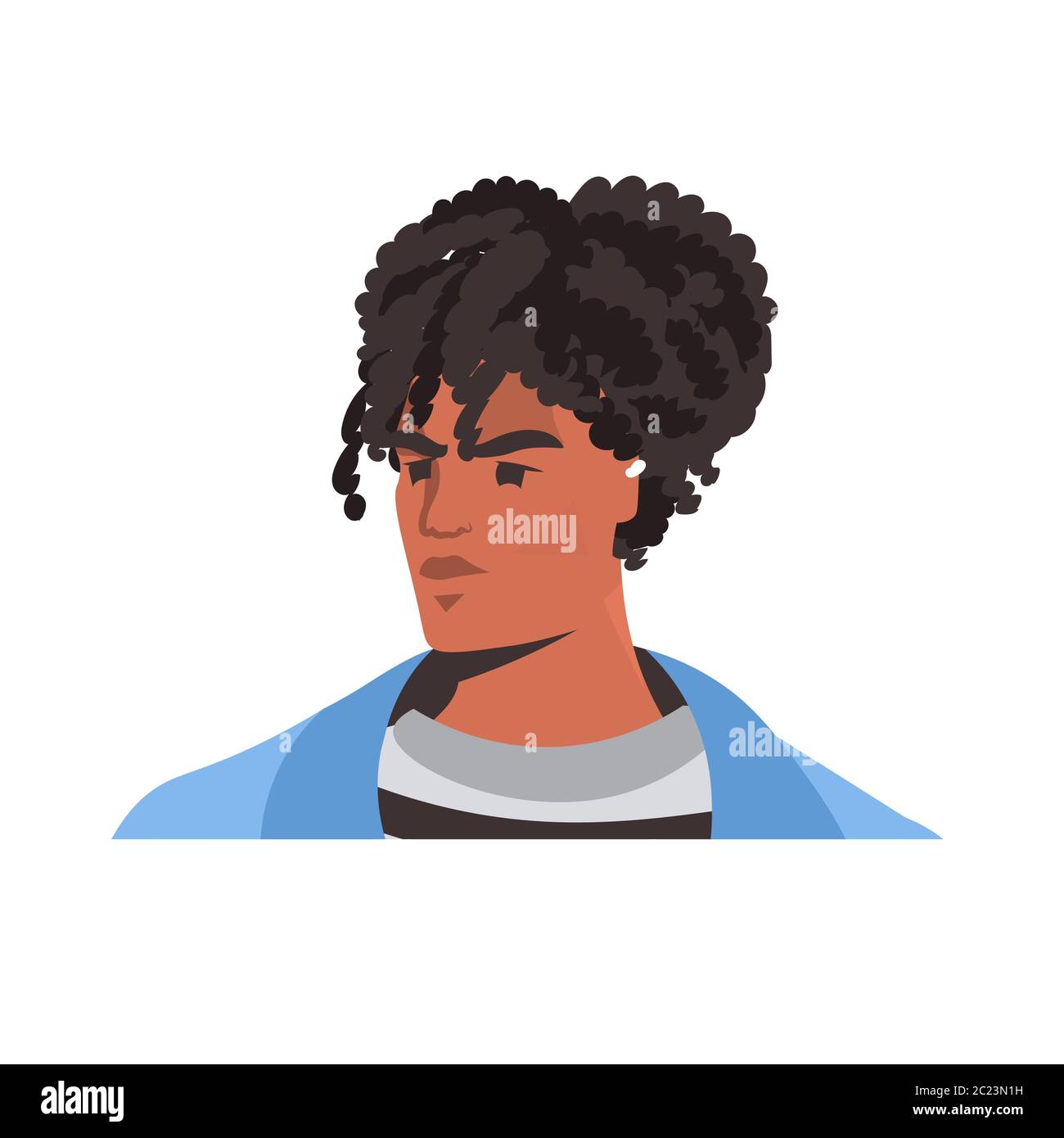 uomo afroamericano contro la discriminazione razziale vite nere concetto materia problemi sociali di razzismo ritratto illustrazione vettoriale Illustrazione Vettoriale