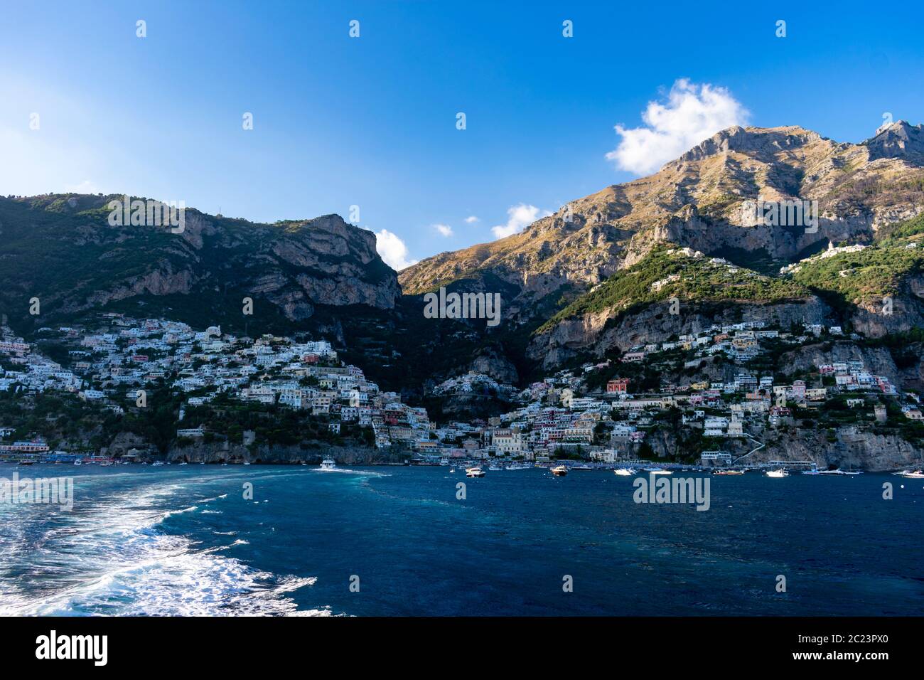 Italia, Campania, Positano - 14 Agosto 2019 - Vista sulla splendida Positano Foto Stock