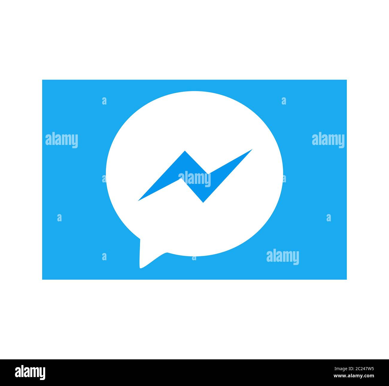 Logo Facebook Messenger. Icona di notifica di Faceboook Modern Social Network. Messaggistica Facebook online . Kharkiv, Ucraina - 15 giugno 2020 Foto Stock