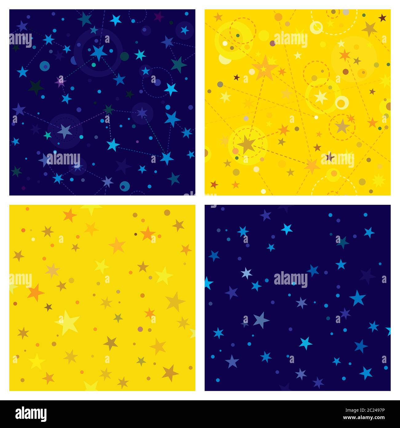 Stelle d'oro e motivi starry Night Foto Stock