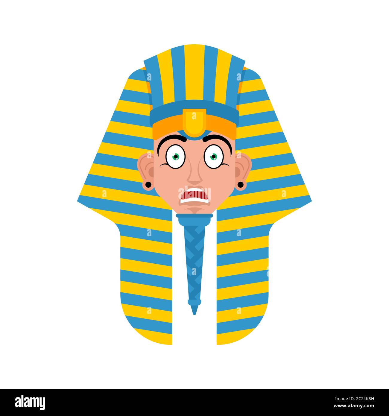 Il faraone temeva l'emozione di OMG. Governatori dell'antico Egitto Oh mio Dio emozioni avatar. Illustrazione vettoriale Illustrazione Vettoriale