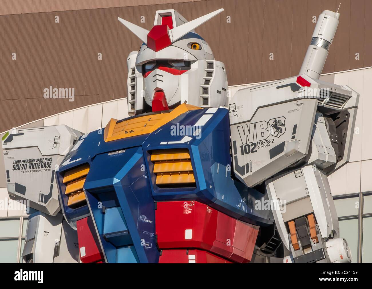 Statua di Gundam RX78 di dimensioni reali a Odaiba, Tokyo, Giappone Foto Stock