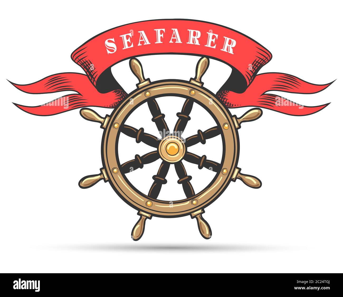 Spedire il volante e il banner con la dicitura Seaparer. Illustrazione vettoriale. Illustrazione Vettoriale