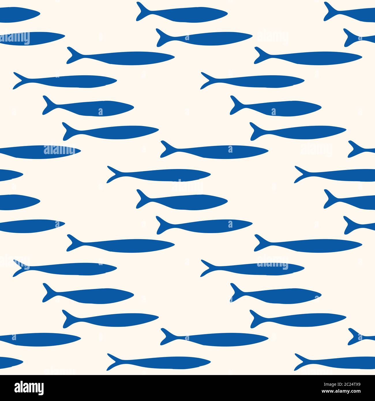 Sardine Shoal of Fish modello vettoriale senza giunture. Motivo degli animali marini per il festival gastronomico di Lisbona St Anthony Portugese. Immagine per tradizionale Illustrazione Vettoriale