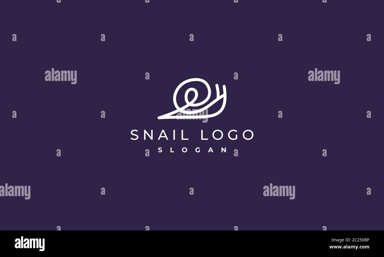 design del logo della lumaca a linea singola, design astratto del logo della lumaca, illustrazione vettoriale Illustrazione Vettoriale