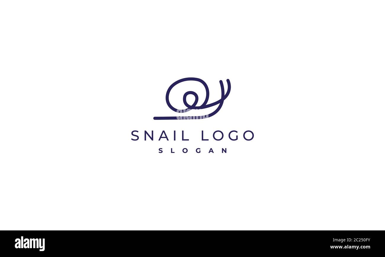 design del logo della lumaca a linea singola, design astratto del logo della lumaca, illustrazione vettoriale Illustrazione Vettoriale
