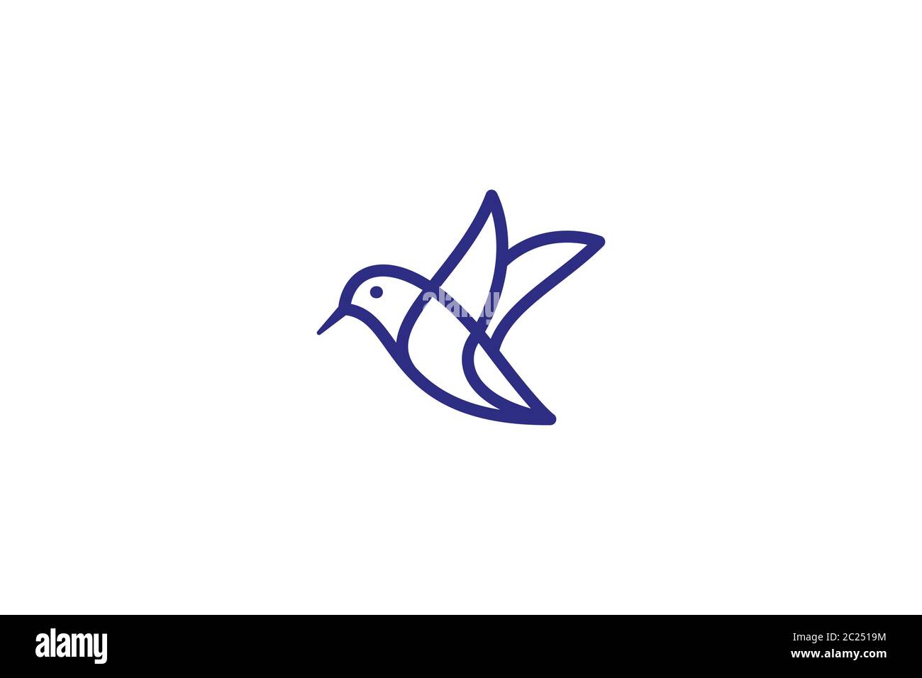 disegno del logo di hummingbird . disegno di hummingbird di linea semplice. illustrazione vettoriale Illustrazione Vettoriale