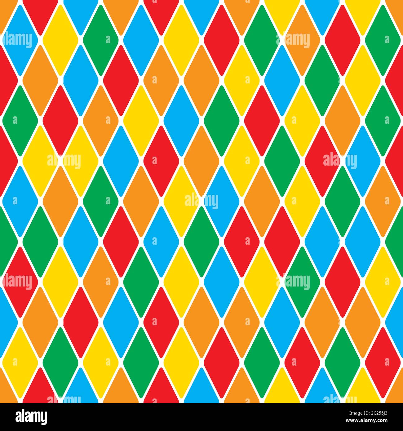 Arlecchino il mosaico policromo brillante Allegro seamless pattern. Foto Stock