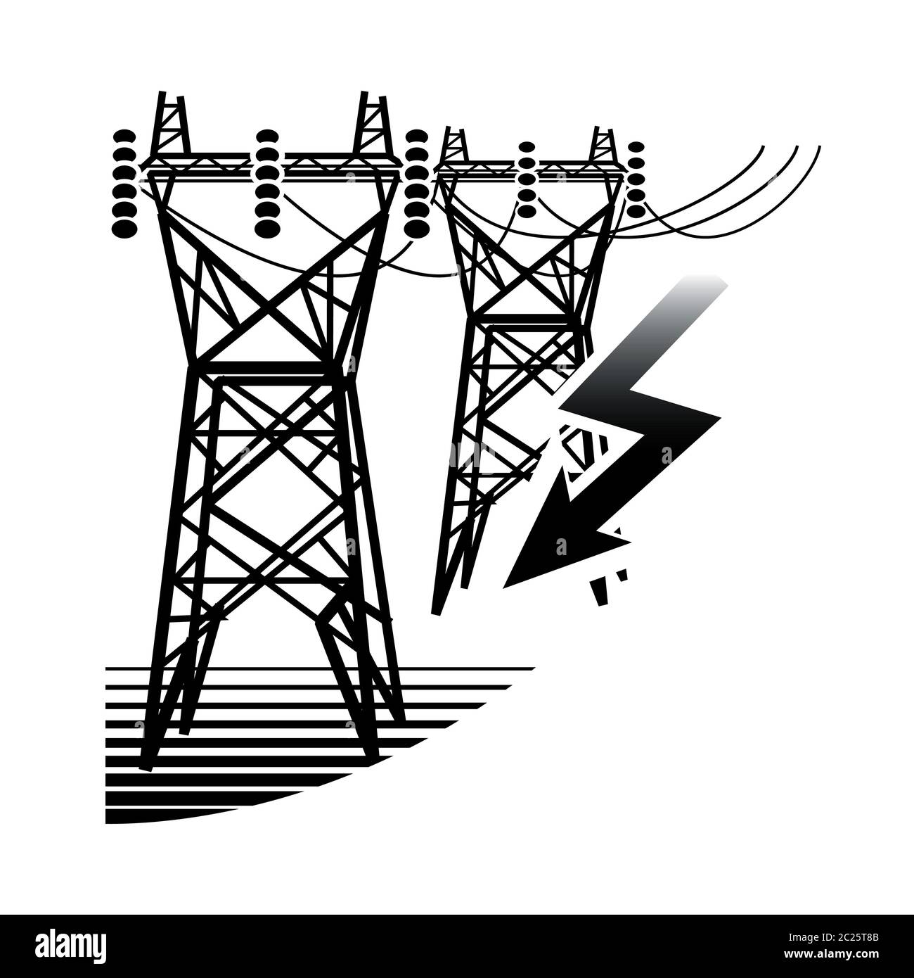 Centrale elettrica e di energia. Simbolo di tecnologia e industria. Foto Stock