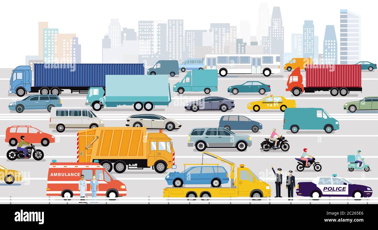 Autostrade in una grande città Foto Stock