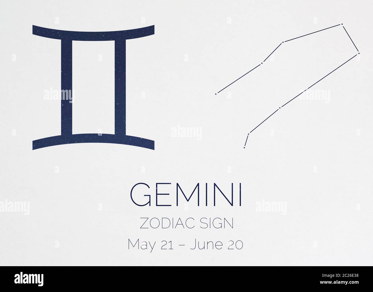 Zodiac segno Gemini astrologic infographics. Elementi di questa immagine sono stati forniti dalla NASA Foto Stock
