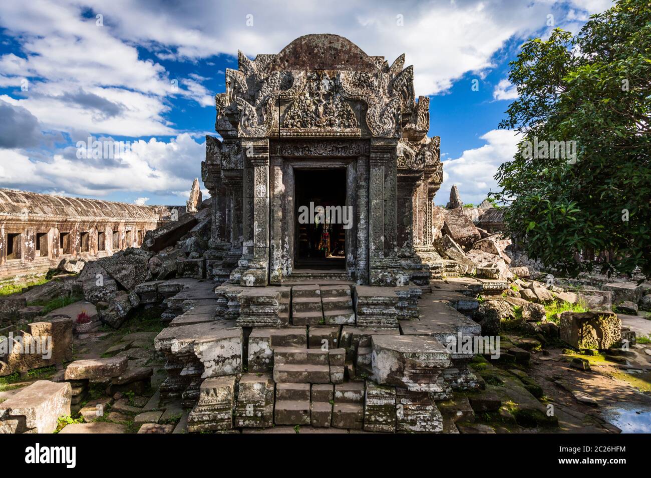 Tempio di Preah Vihear, tempio principale, edificio principale, santuario principale, tempio indù dell'antico Impero Khmer, Preah Vihear, Cambogia, Asia sudorientale, Asia Foto Stock