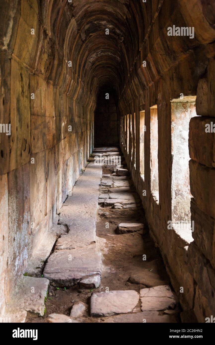 Tempio di Preah Vihear, all'interno del tempio principale, edificio principale, santuario principale, tempio indù dell'antico Impero Khmer, Cambogia, Asia sudorientale, Asia Foto Stock