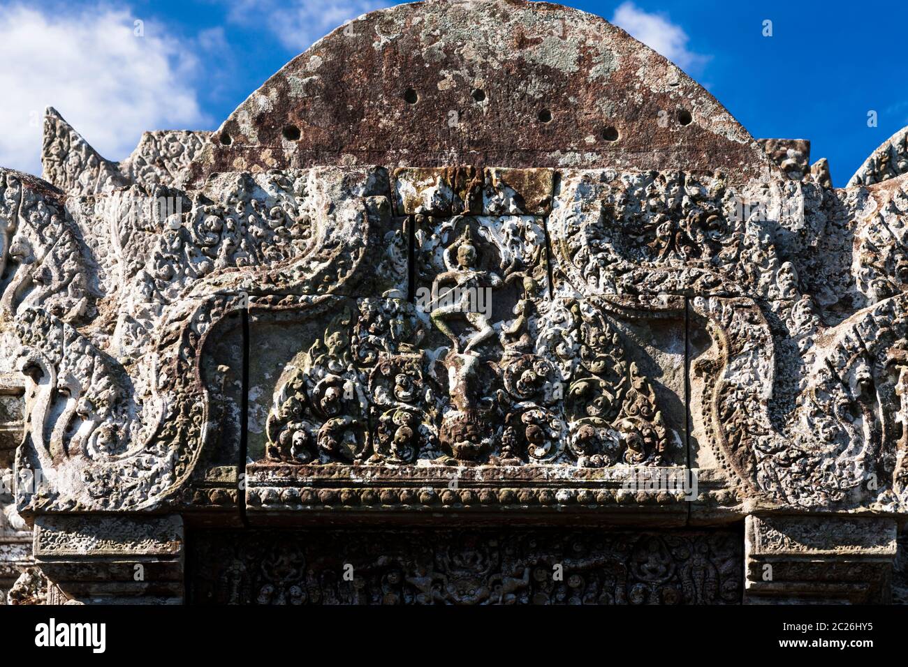 Tempio di Preah Vihear, rilievo del tempio principale, edificio principale, santuario principale, tempio indù dell'antico Impero Khmer, Cambogia, Asia sudorientale, Asia Foto Stock