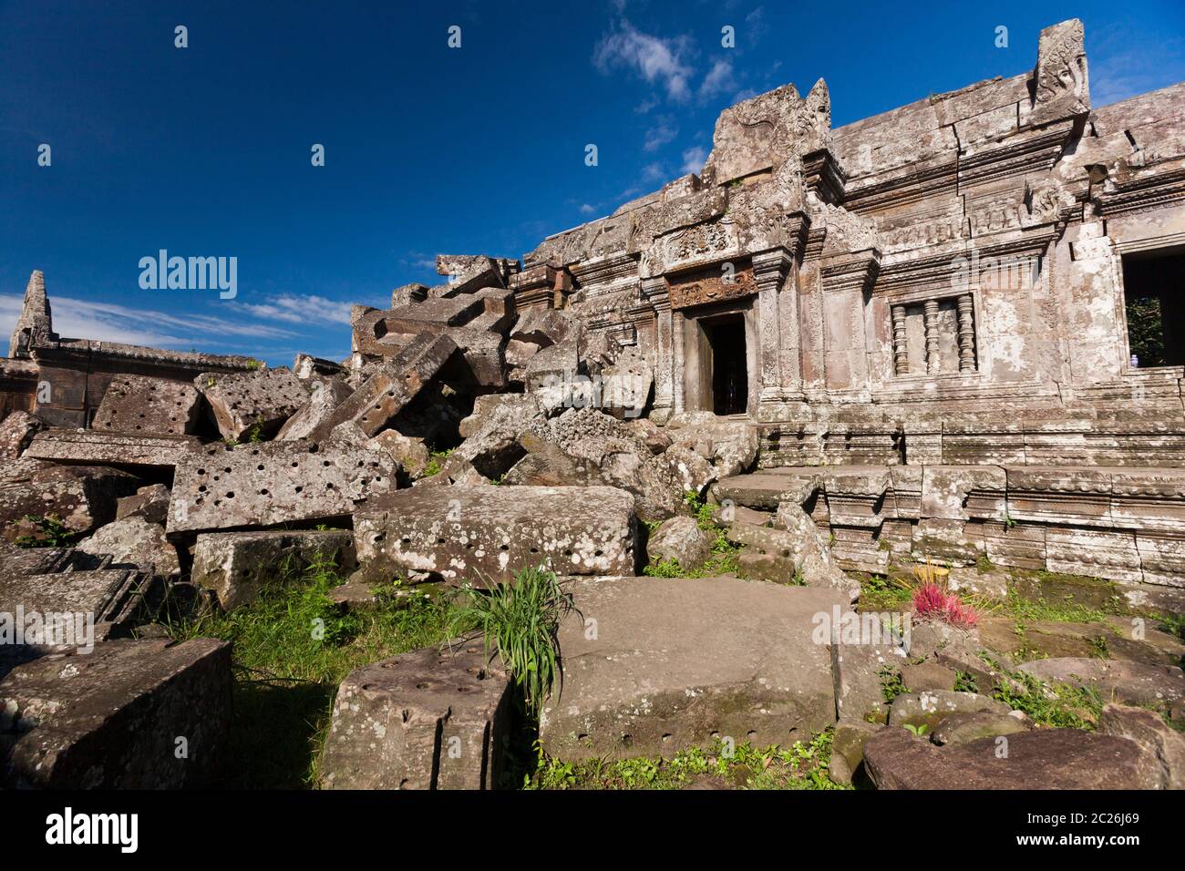 Tempio di Preah Vihear, rovine e tempio principale, edificio principale, santuario principale, tempio indù dell'antico Impero Khmer, Cambogia, Asia sudorientale, Asia Foto Stock