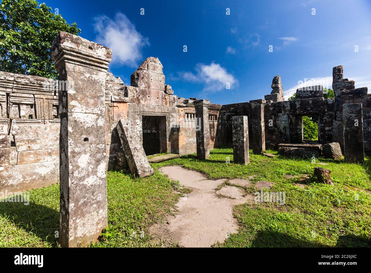 Tempio di Preah Vihear, cortile del tempio principale, edificio principale, santuario principale, tempio indù dell'antico Impero Khmer, Cambogia, Asia sudorientale, Asia Foto Stock