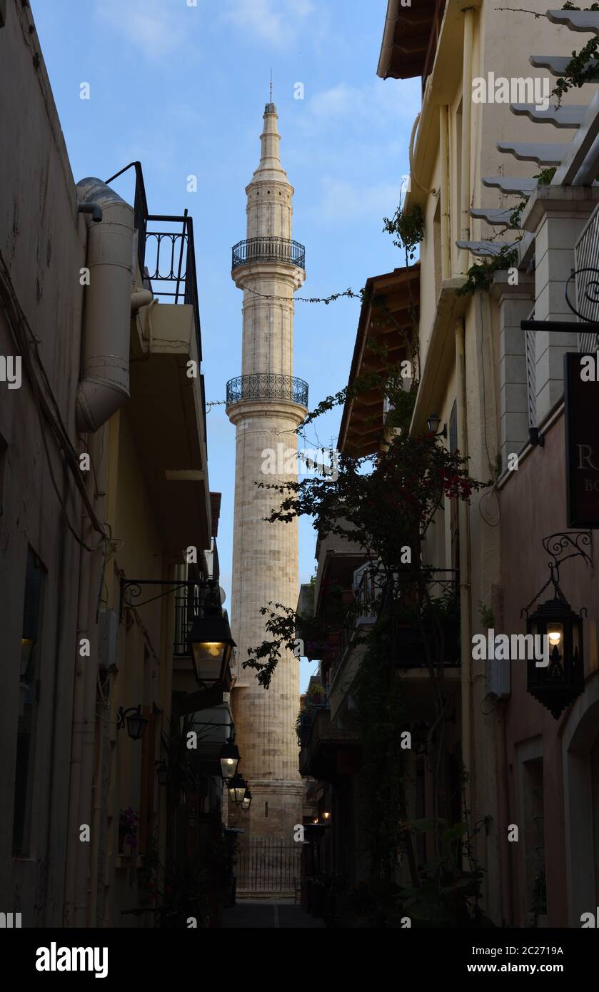 Moschea di Neratze a Rethymno su Creta, Grecia Foto Stock