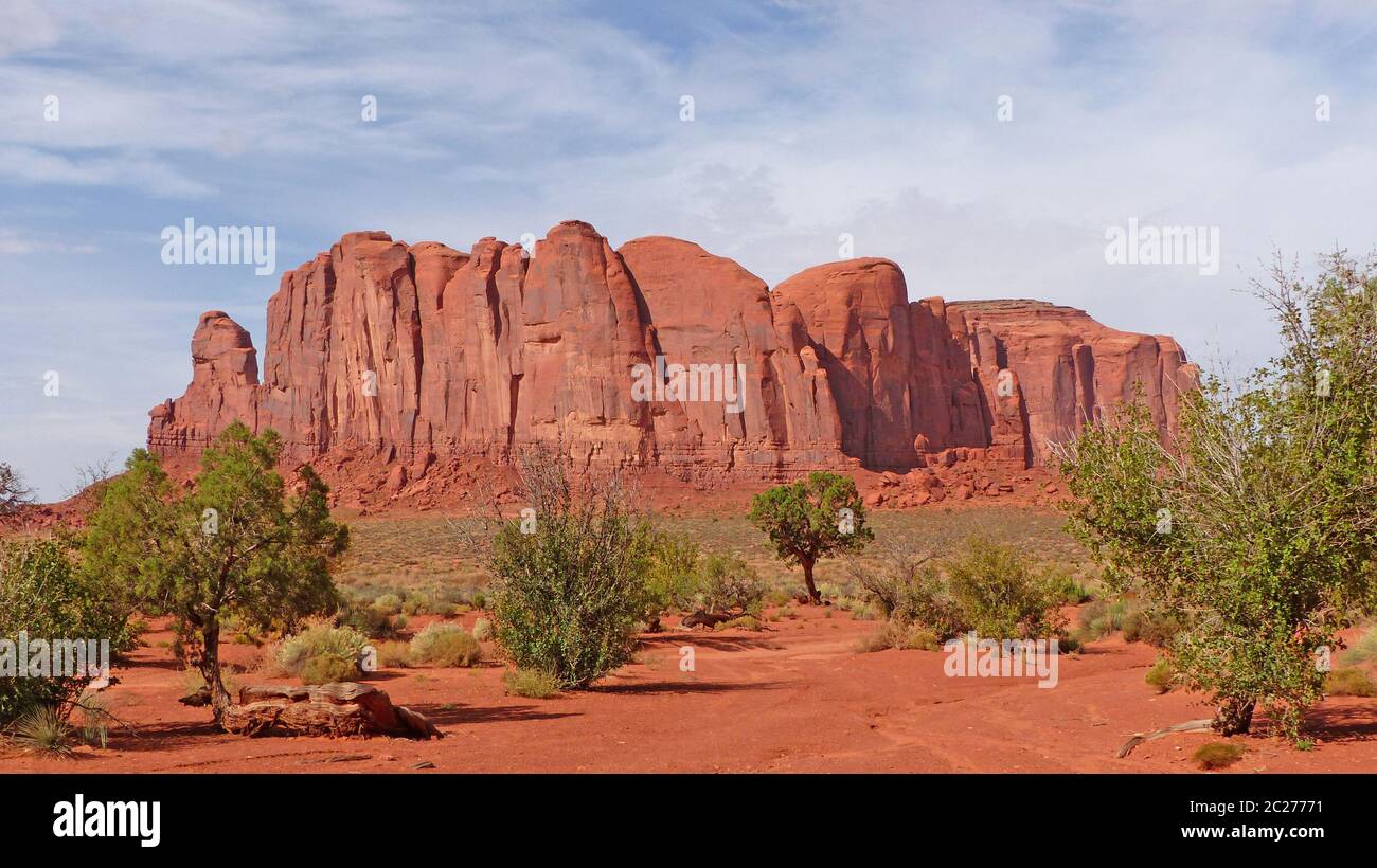 Felsformationen im Monument Valley nello Utah in den Vereinigten Staaten formazioni rocciose nella Monument Valley in Utah negli Stati Uniti Foto Stock