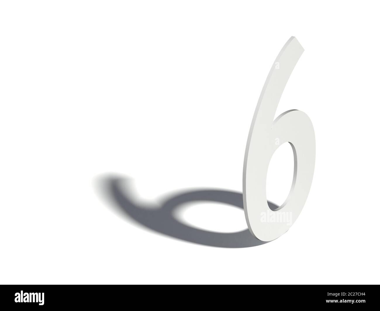 Ombra sfumata cifra. Numero sei 6. 3D Foto Stock