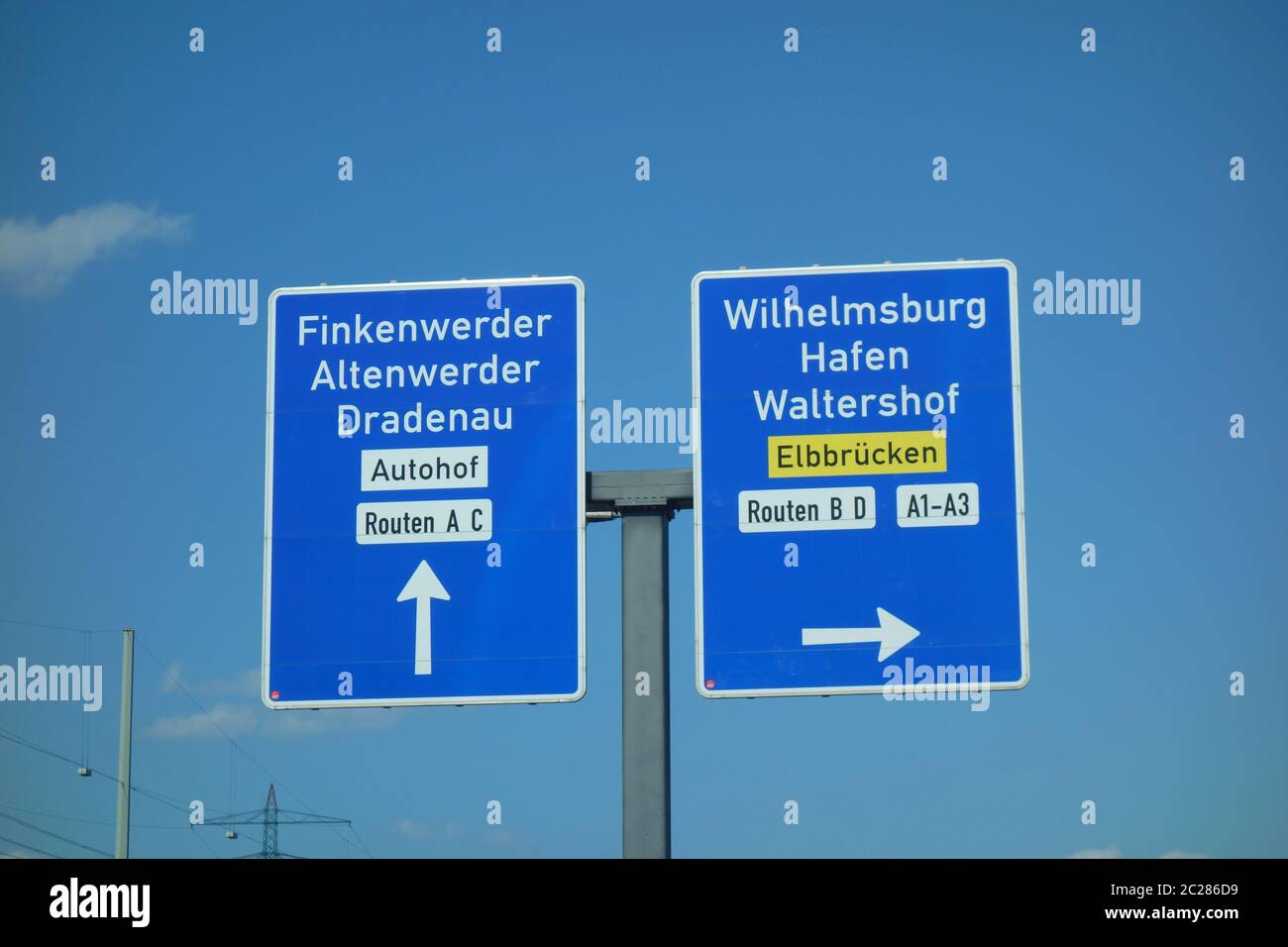 Autostrada Finkenwerder, Altenwerder, Dradenau Foto Stock