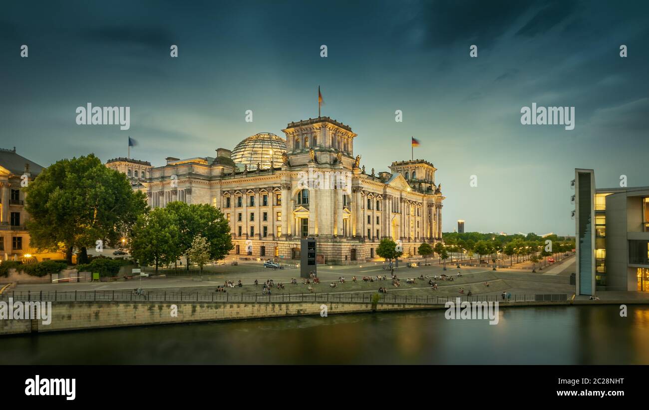 vista panoramica sul quartiere governativo di berlino Foto Stock