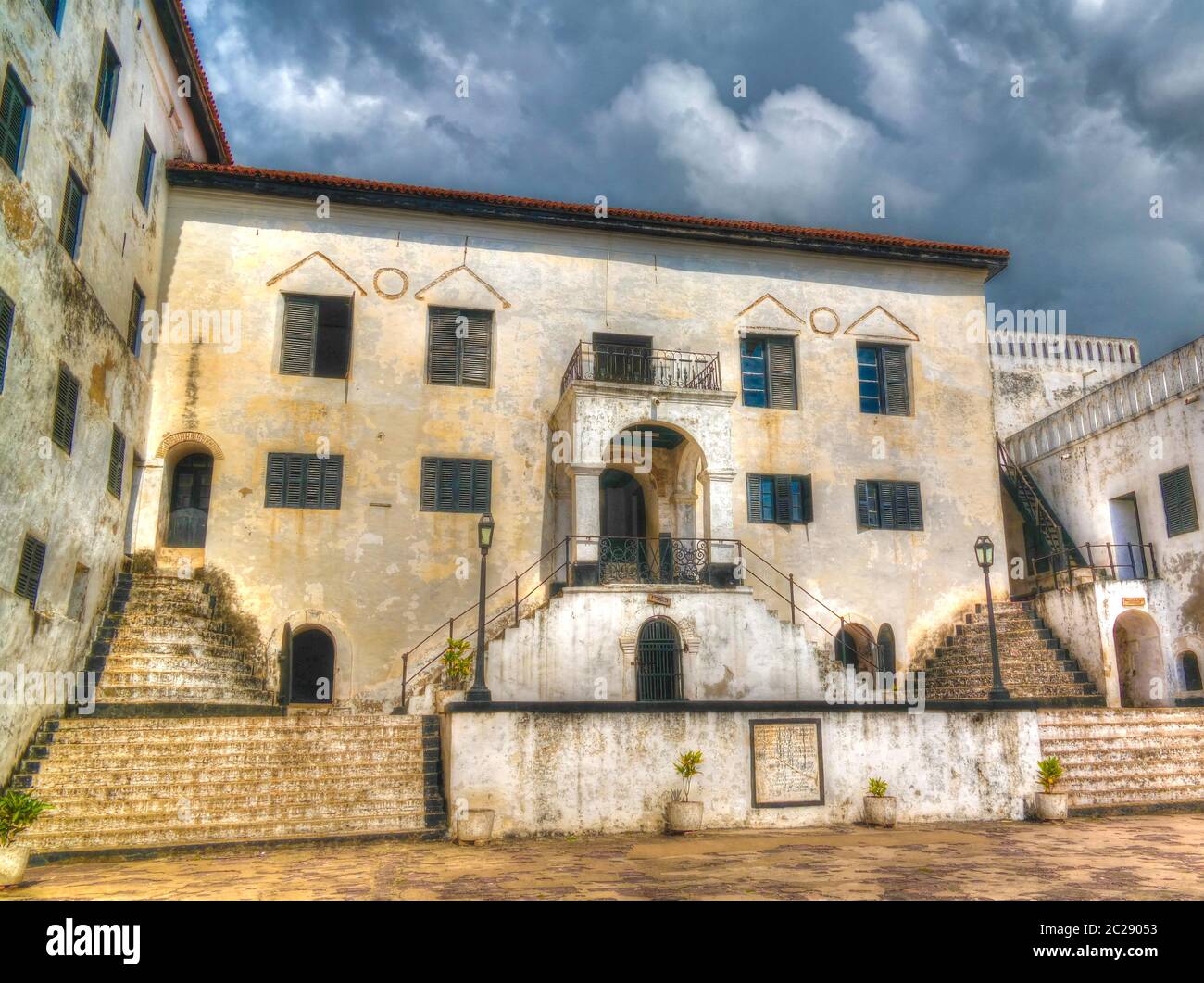 Vista interna del castello di Elmina e della fortezza, Ghana Foto Stock