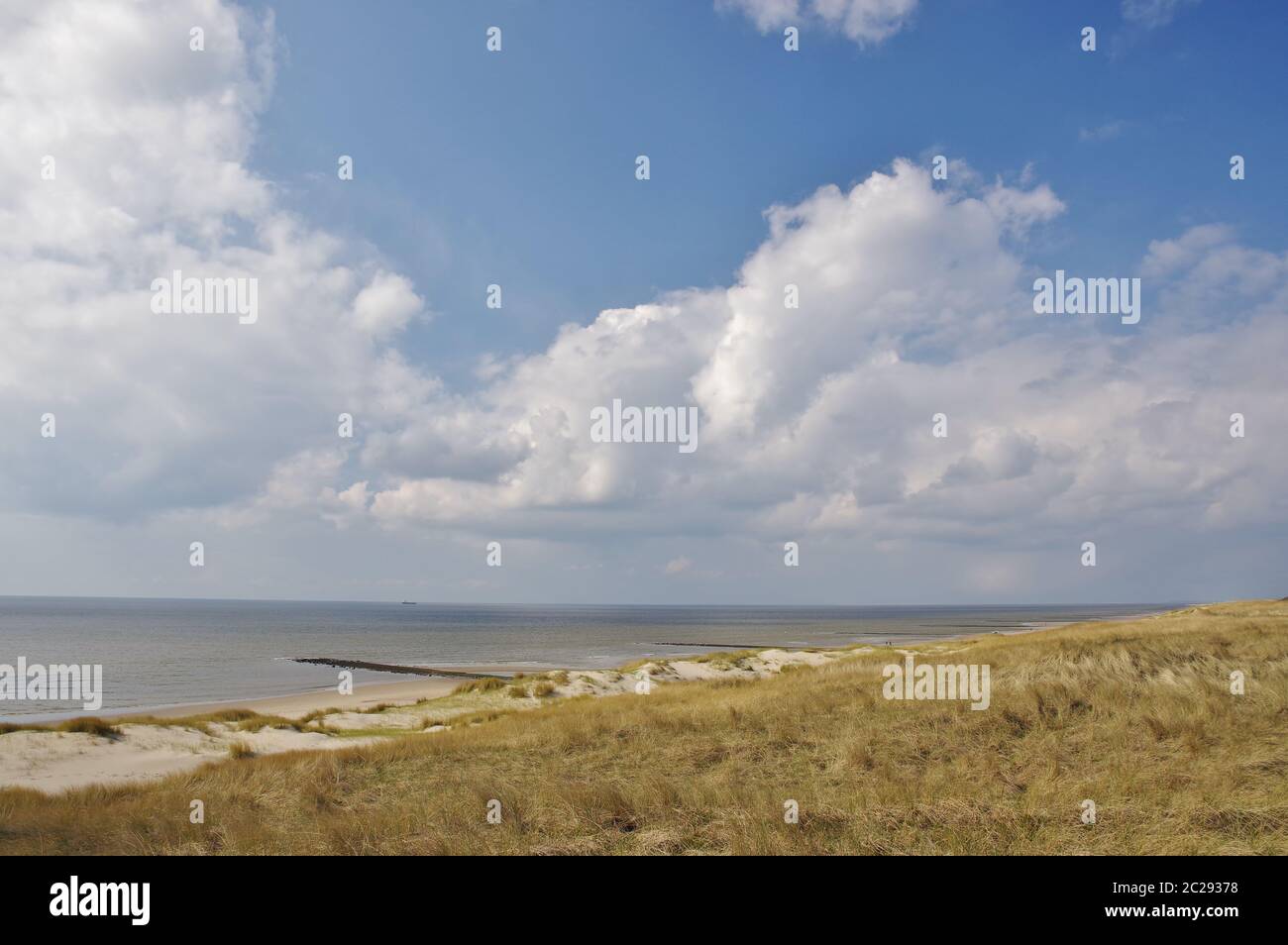 Il Mare del Nord e la spiaggia di sabbia, Julianadorp, distretto Den Helder, provincia Olanda, Paesi Bassi, Europa occidentale Foto Stock