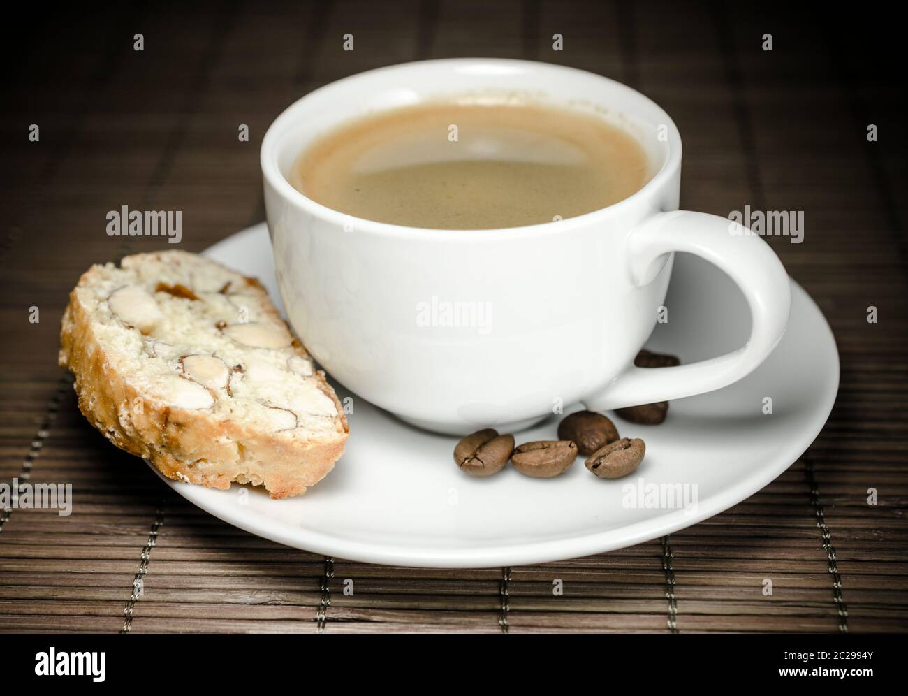 Tazza di caffè e biscotti Foto Stock