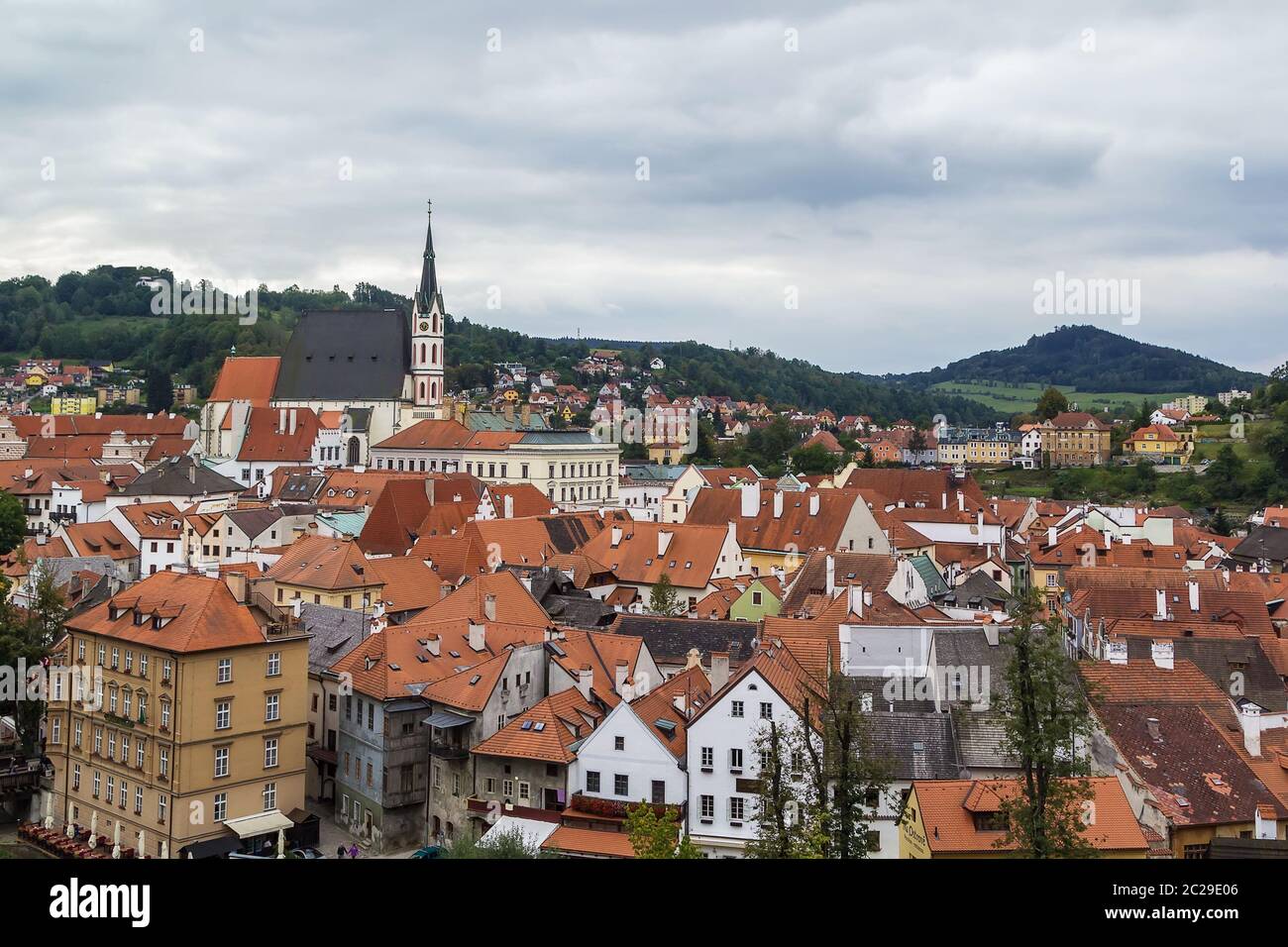 Vista di Cesky Krumlov, repubblica Ceca Foto Stock