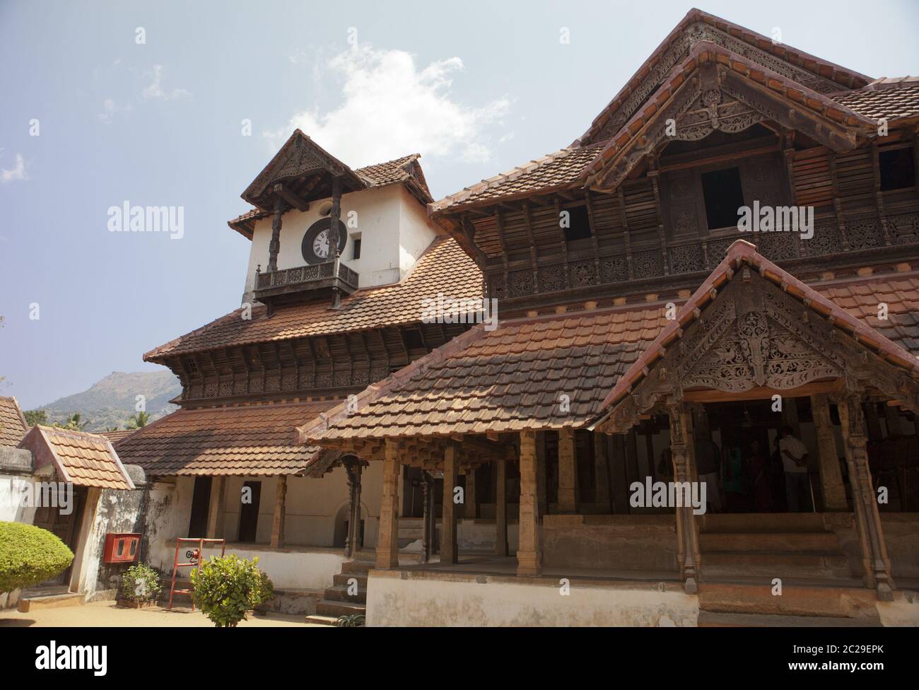 Il legno antico palazzo Padmanabhapuram del maharaja in Trivandrum, India Foto Stock