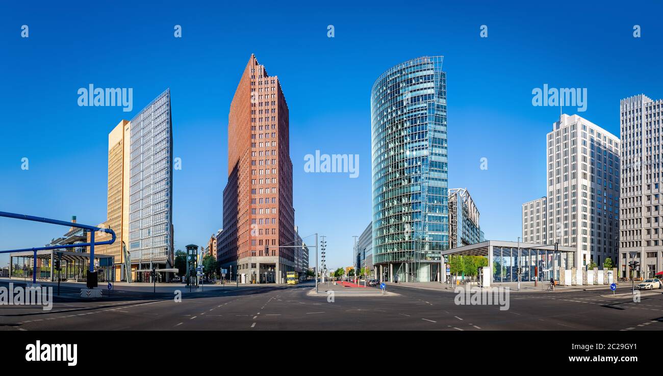 vista panoramica su potsdamer platz, berlino Foto Stock