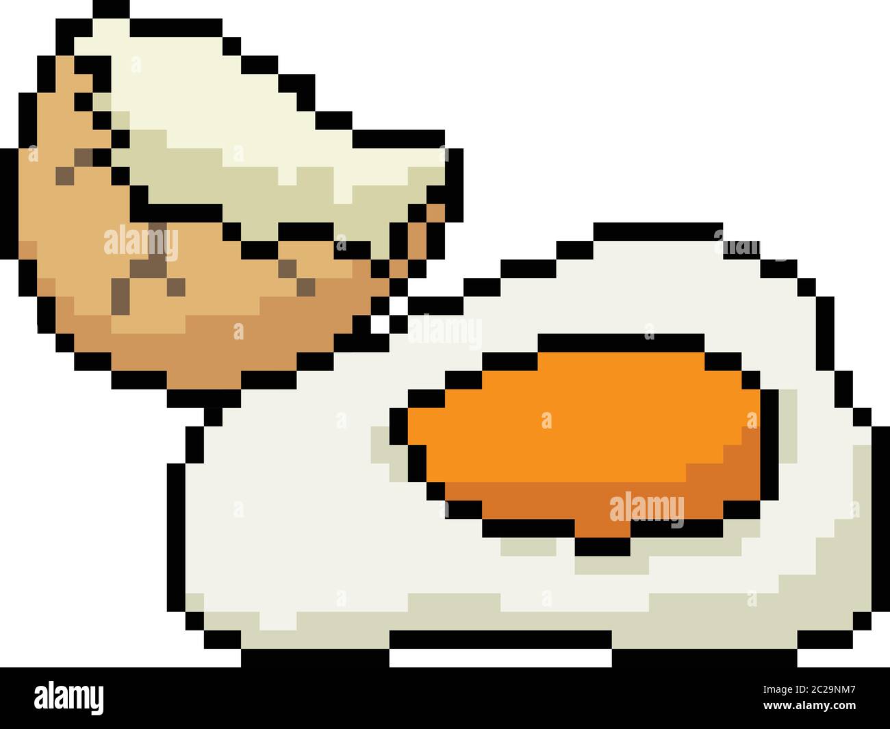 vettore pixel art uovo crack isolato cartone animato Illustrazione Vettoriale