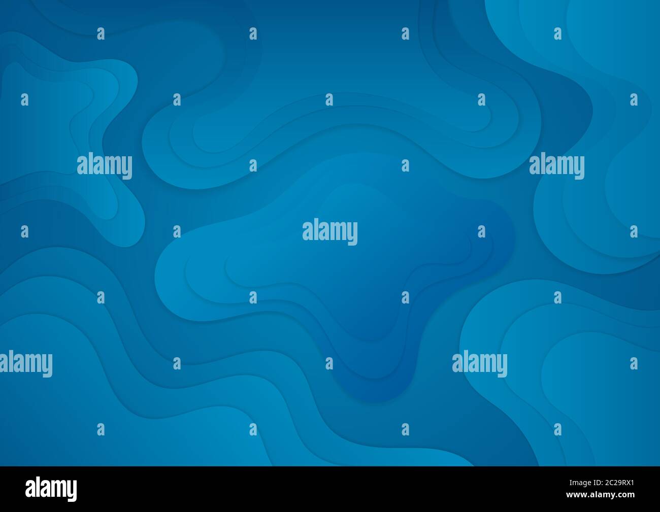 Sovrapposizione di fluidi disegno di acqua di forma astratta curva forma di flusso colore blu. Illustrazione vettoriale. Illustrazione Vettoriale