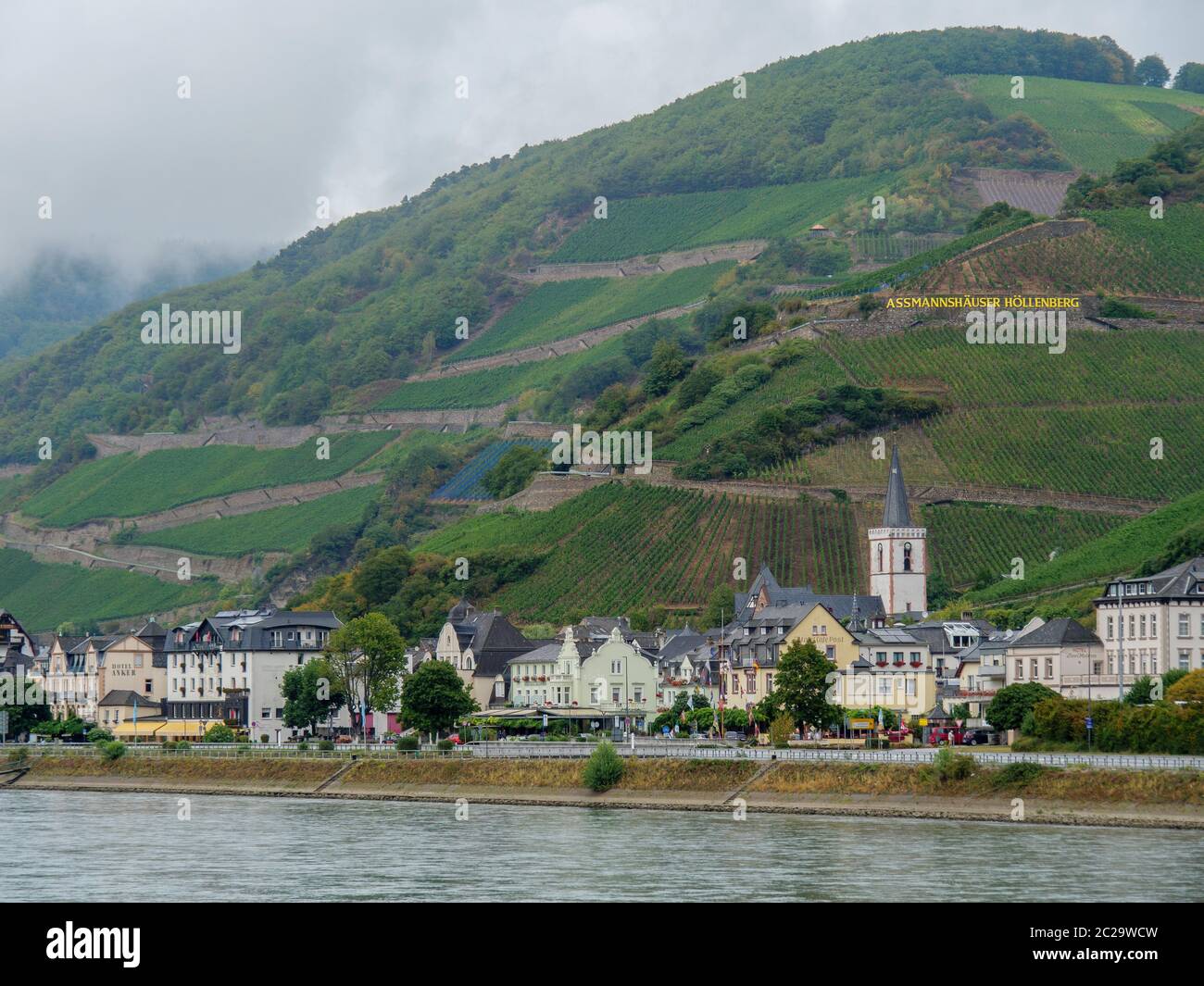 il fiume reno vicino a bingen in germania Foto Stock